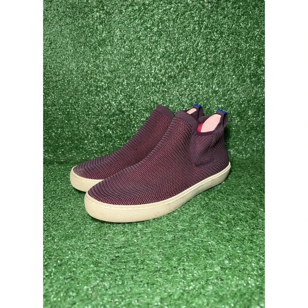 Rothy's The Chelsea Womens Size 10.5 Purple Knit High Top Sneakers Comfort Shoes